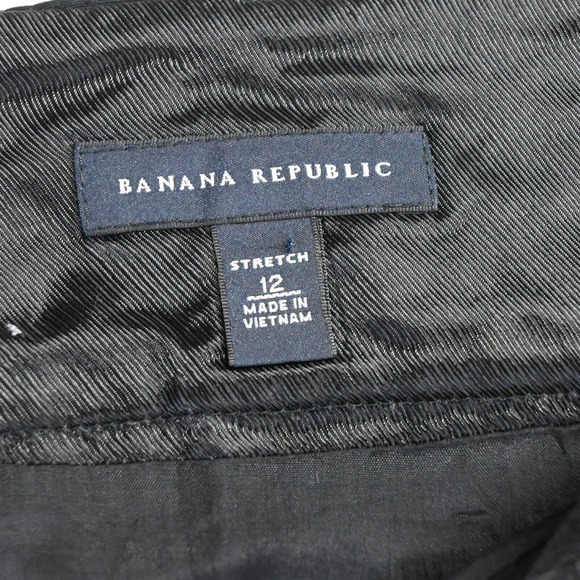 Banana Republic 12 Black Pleated Pockets Stretch Womens Straight Pencil‎ Skirt - Picture 3 of 8